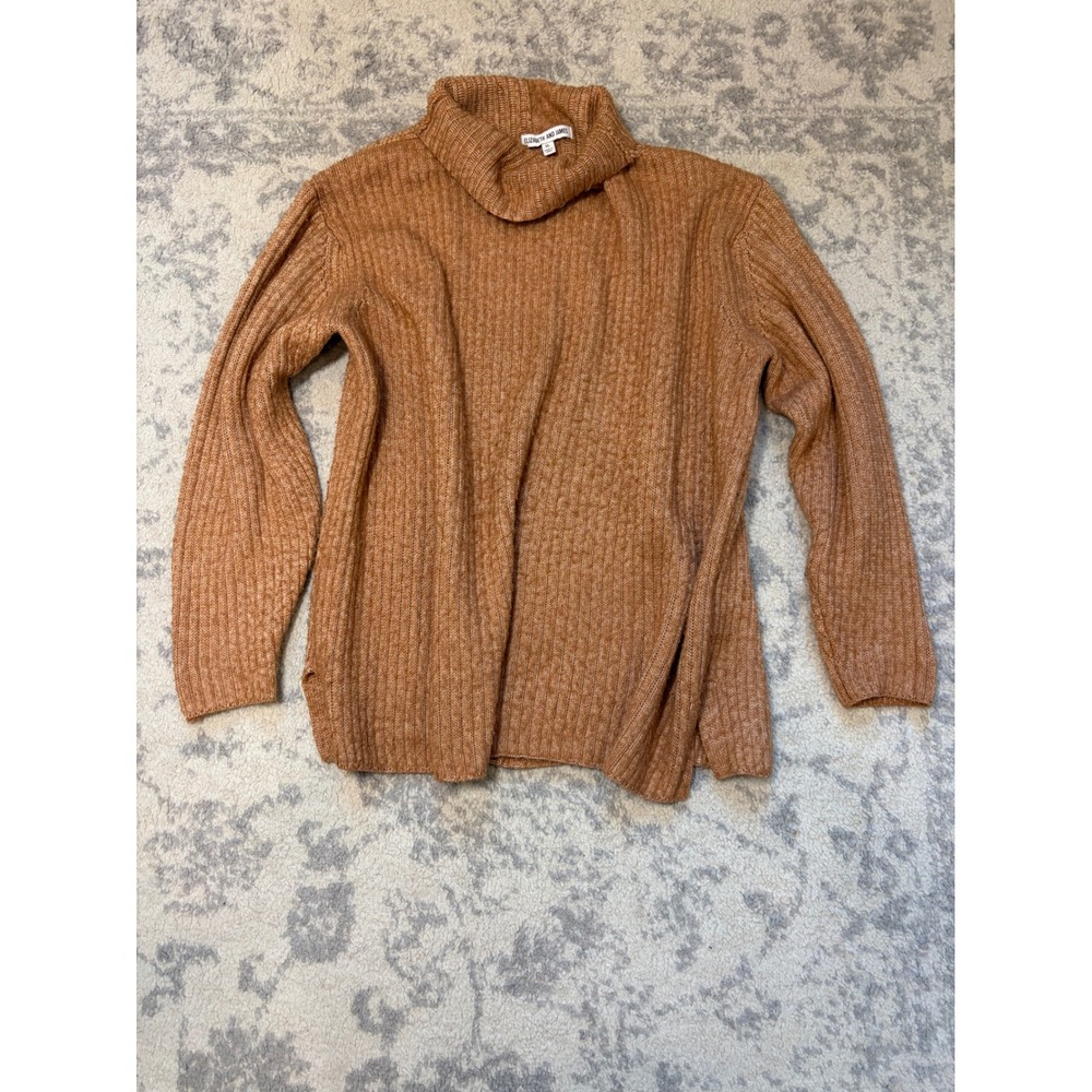 Elizabeth & James Oversized Sweater Camel Beige Ribbed Knit Minimalist Luxe XL